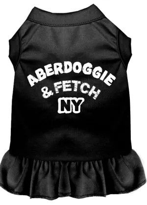 Aberdoggie Ny Screen Print Dress Black Sm