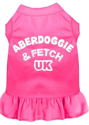 Aberdoggie Uk Screen Print Dress Bright Pink Lg