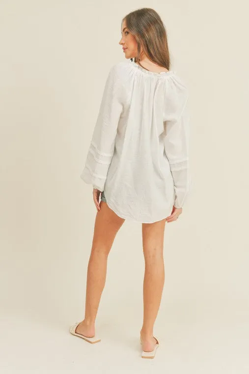 Amaya white puff sleeve top