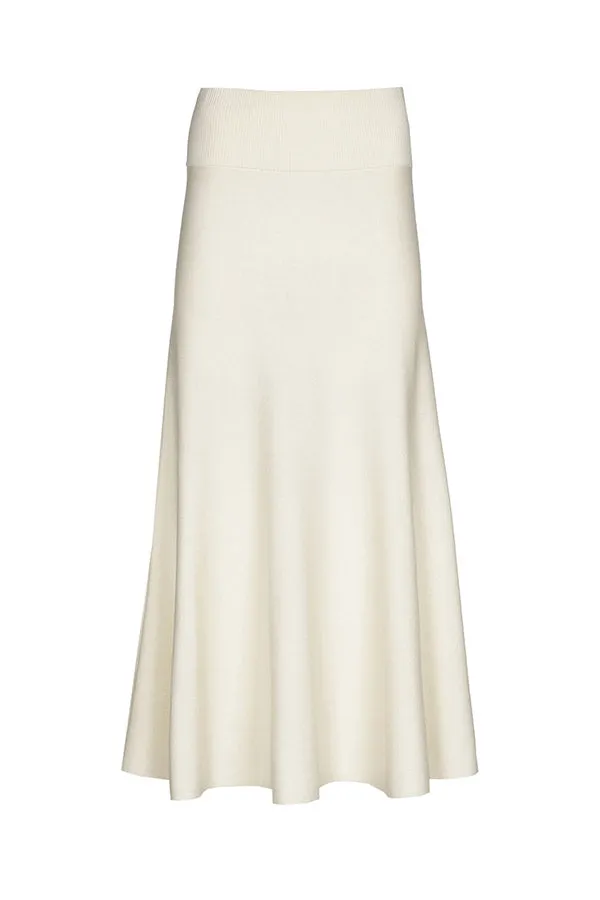 BEIGE STRETCH JERSEY SKIRT