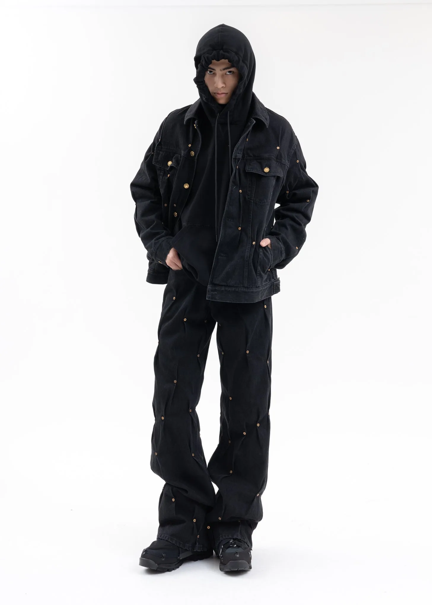 BLACK FLOWER MEN HOODIE