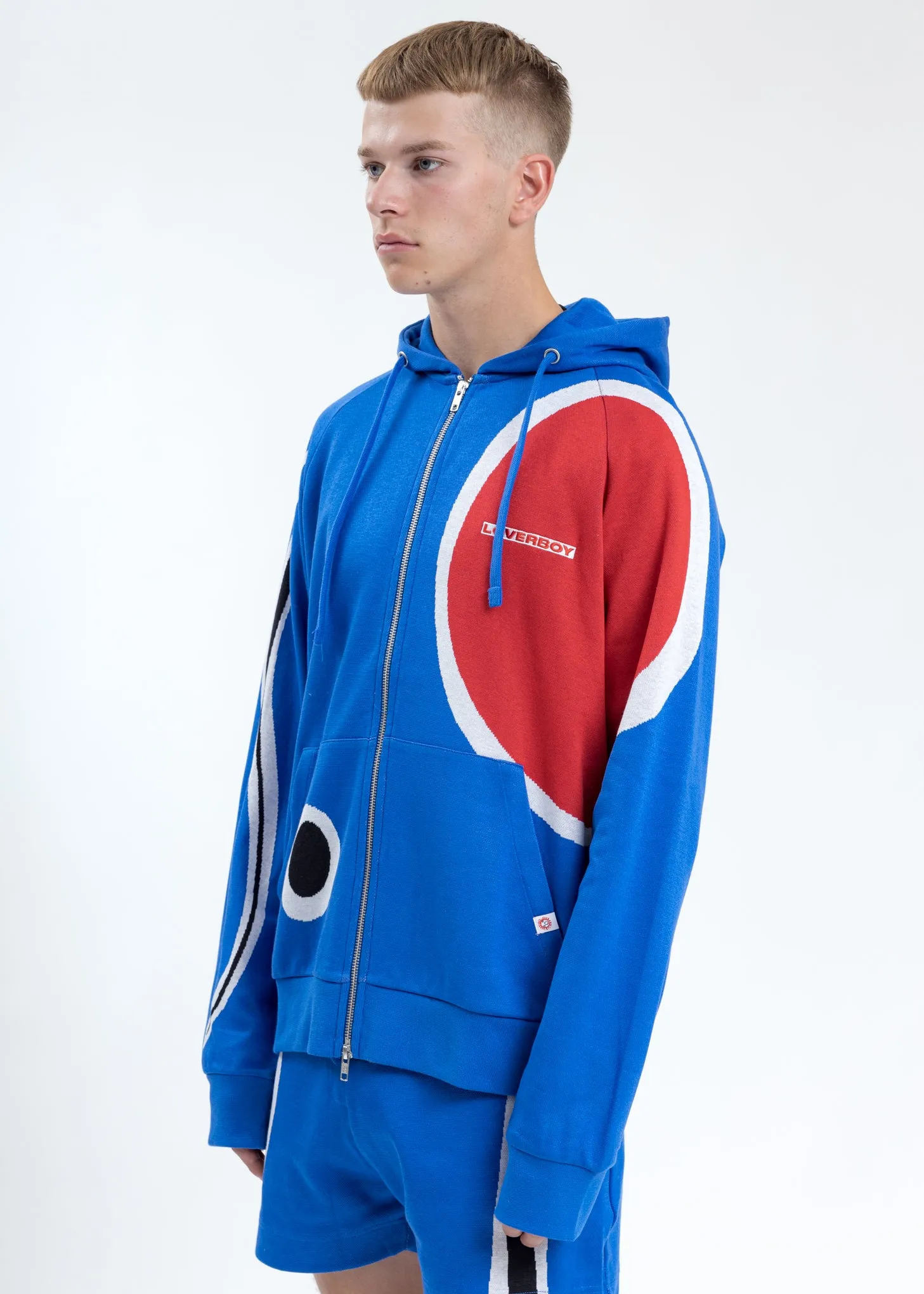 Blue Art Work Zip-up Hoodie
