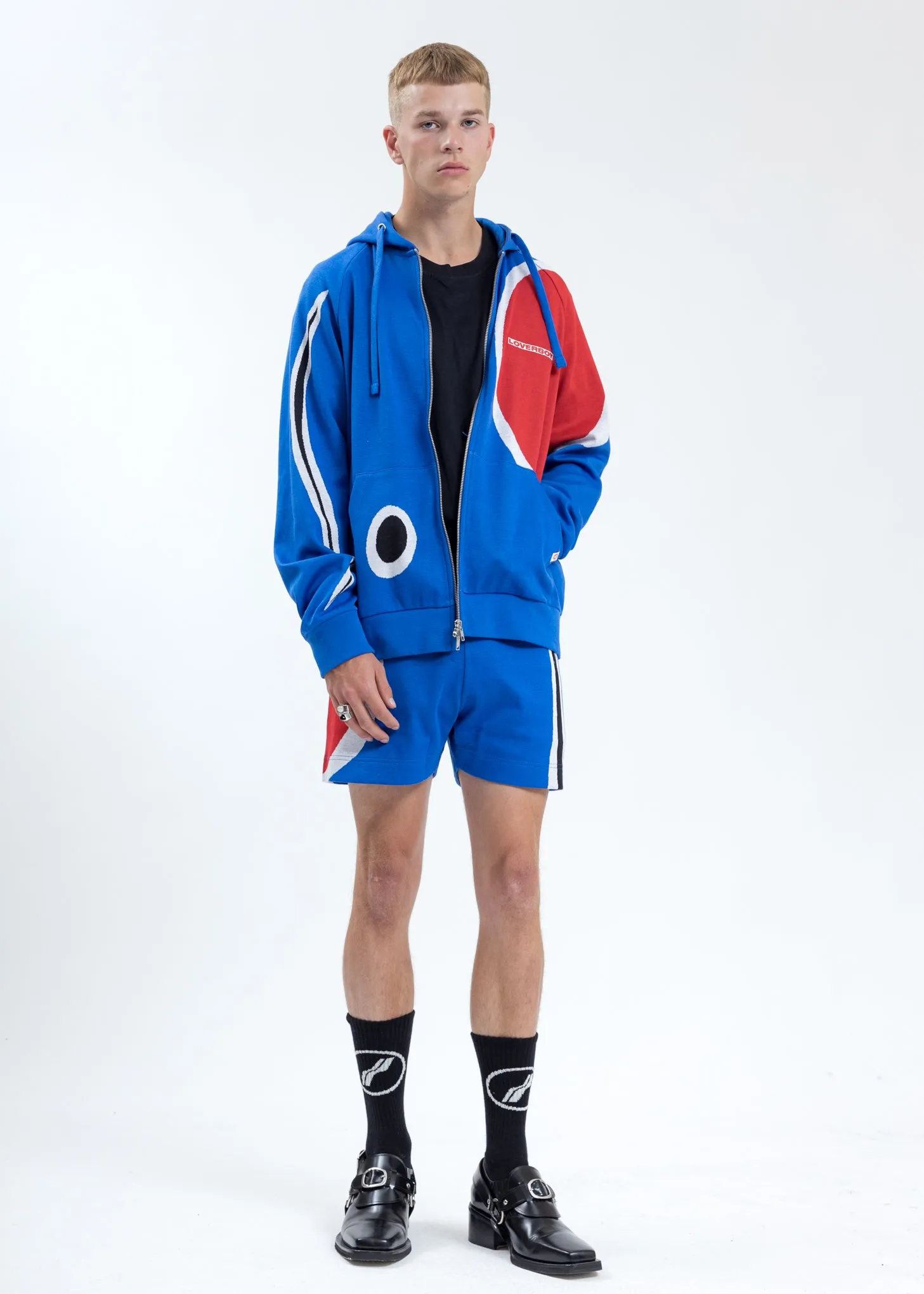 Blue Art Work Zip-up Hoodie