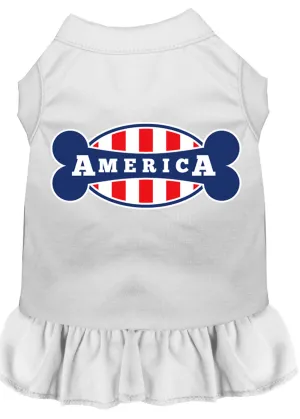 Bonely In America Screen Print Dress White Xl