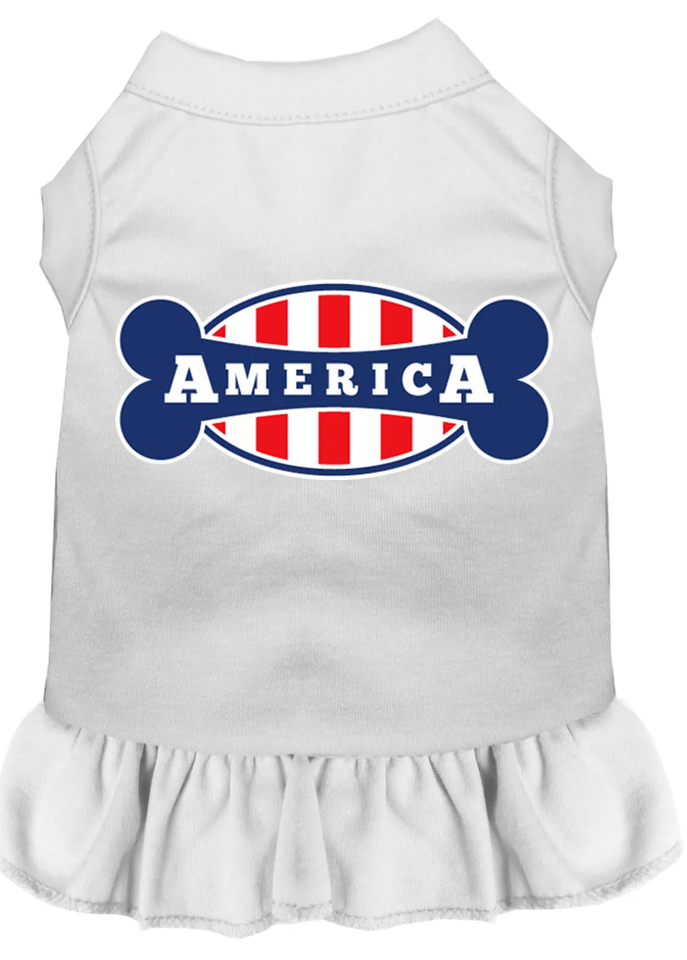 Bonely In America Screen Print Dress White Xl