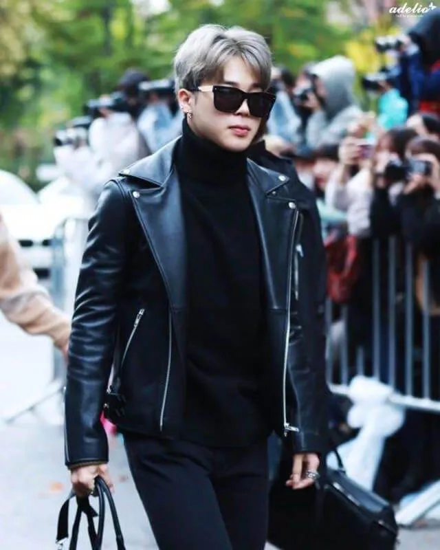 BTS Jimin Black Motorcycle Leather Jacket for Stylish Outfits