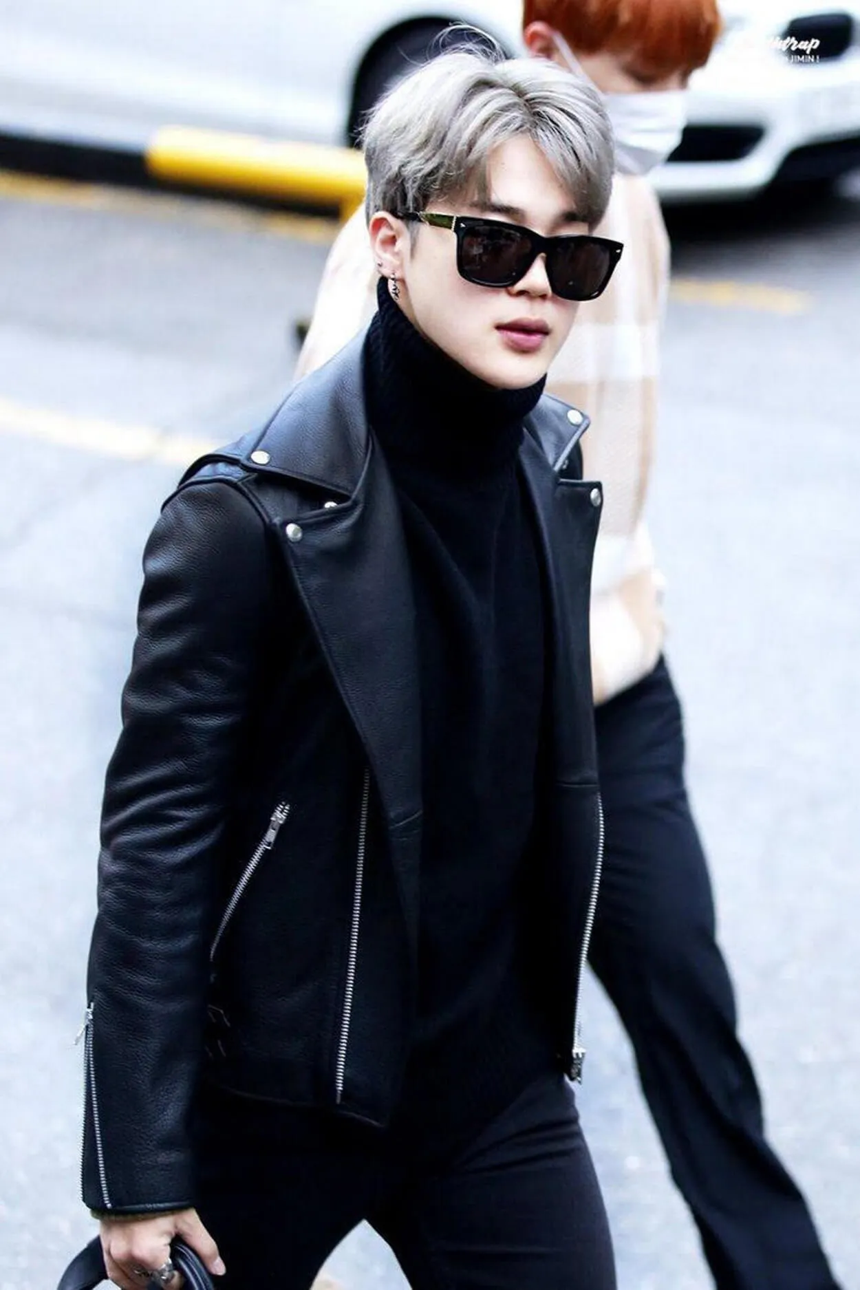 BTS Jimin Black Motorcycle Leather Jacket for Stylish Outfits