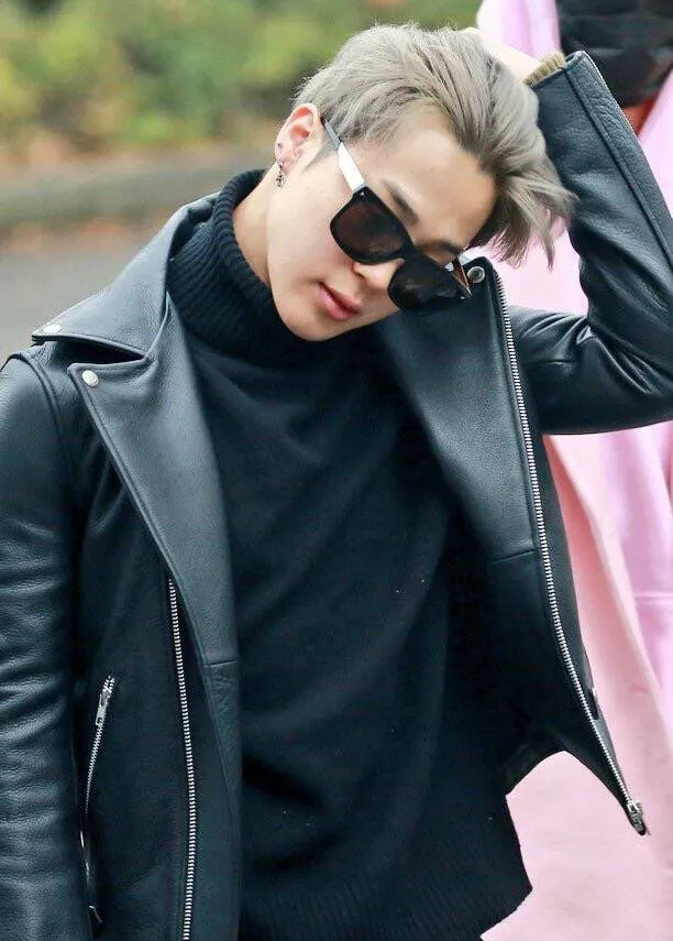 BTS Jimin Black Motorcycle Leather Jacket for Stylish Outfits