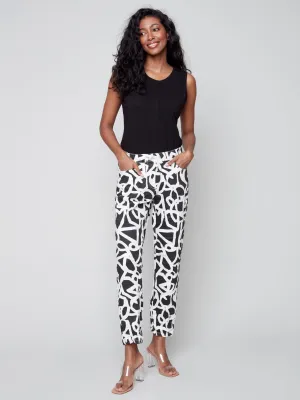 Charlie B Spring/Summer 2023-C5219Y-849A -Jogger Pant-Black/Cream