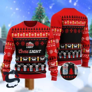 Christmas Scenes With Coors Light Beer Ugly Sweater