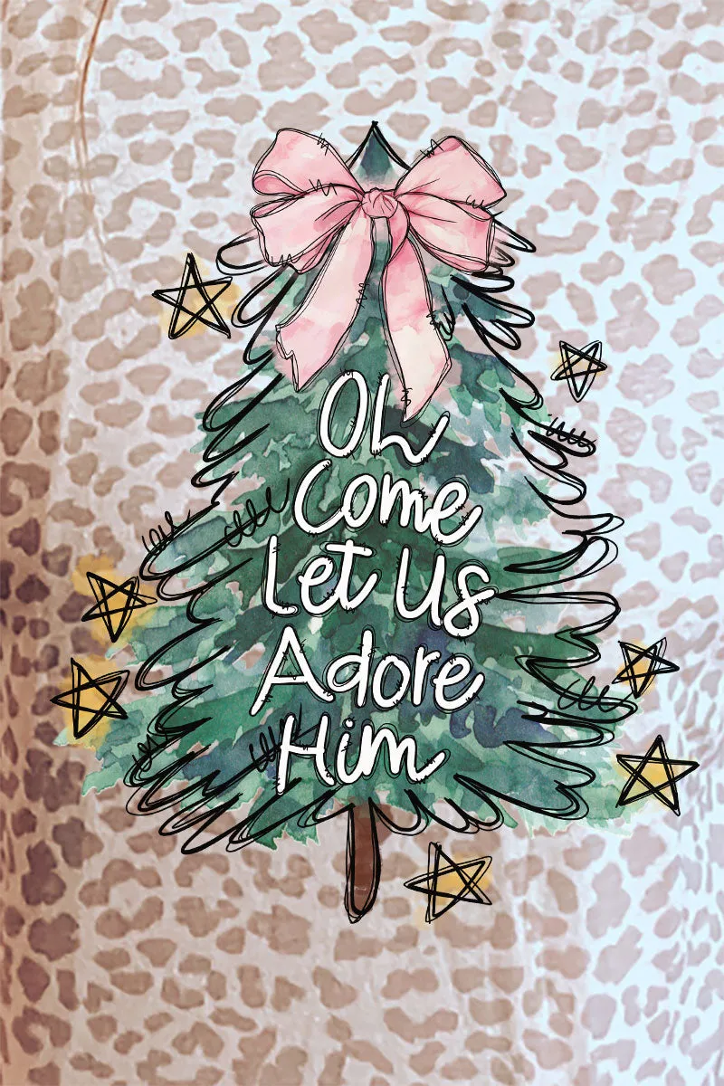 Christmas Tree Let Us Adore Him Fine Jersey Tee