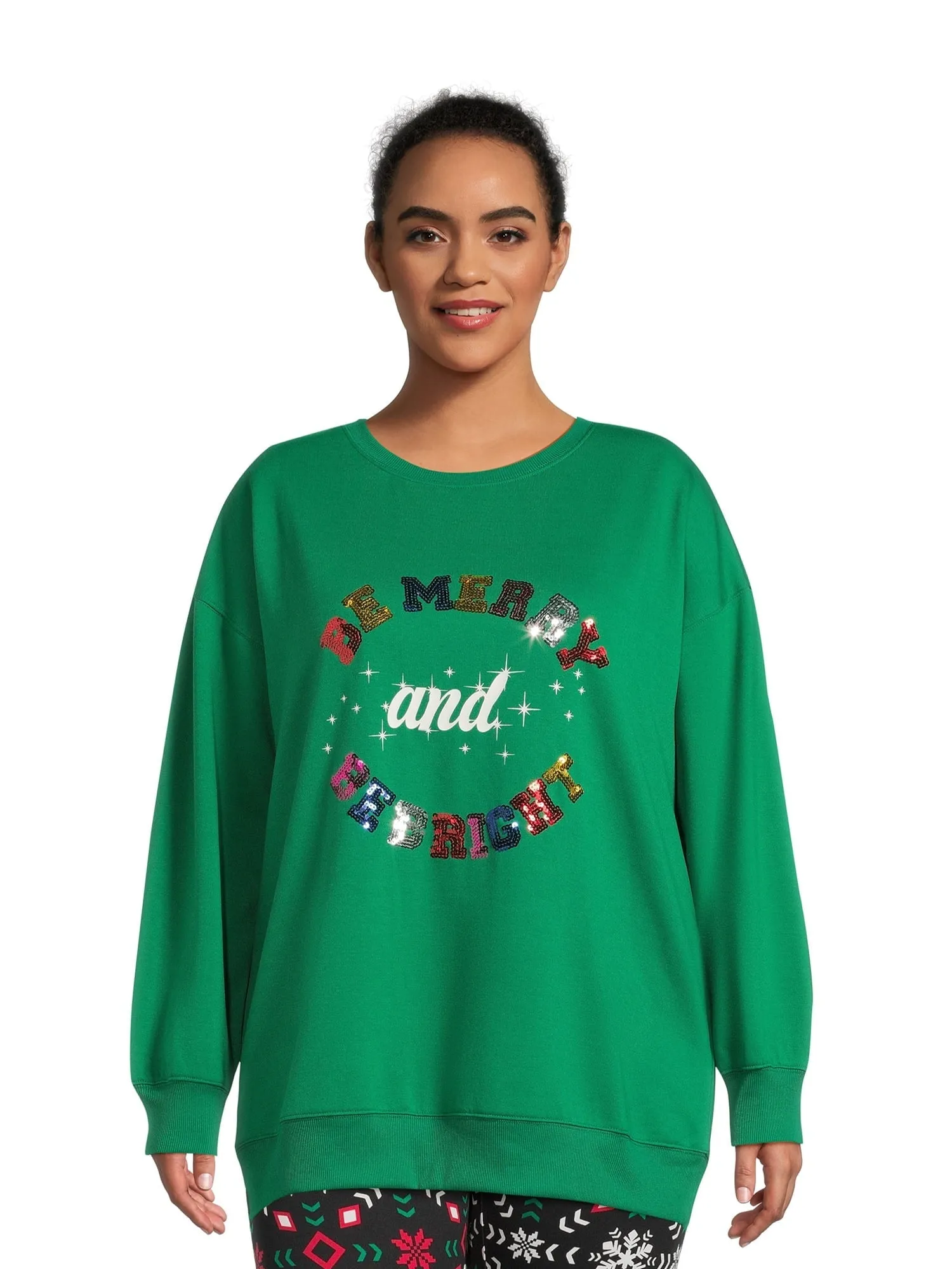 Christmas Women's Plus Size All Day Sleigh Graphic Sweatshirt from Feeling Festive