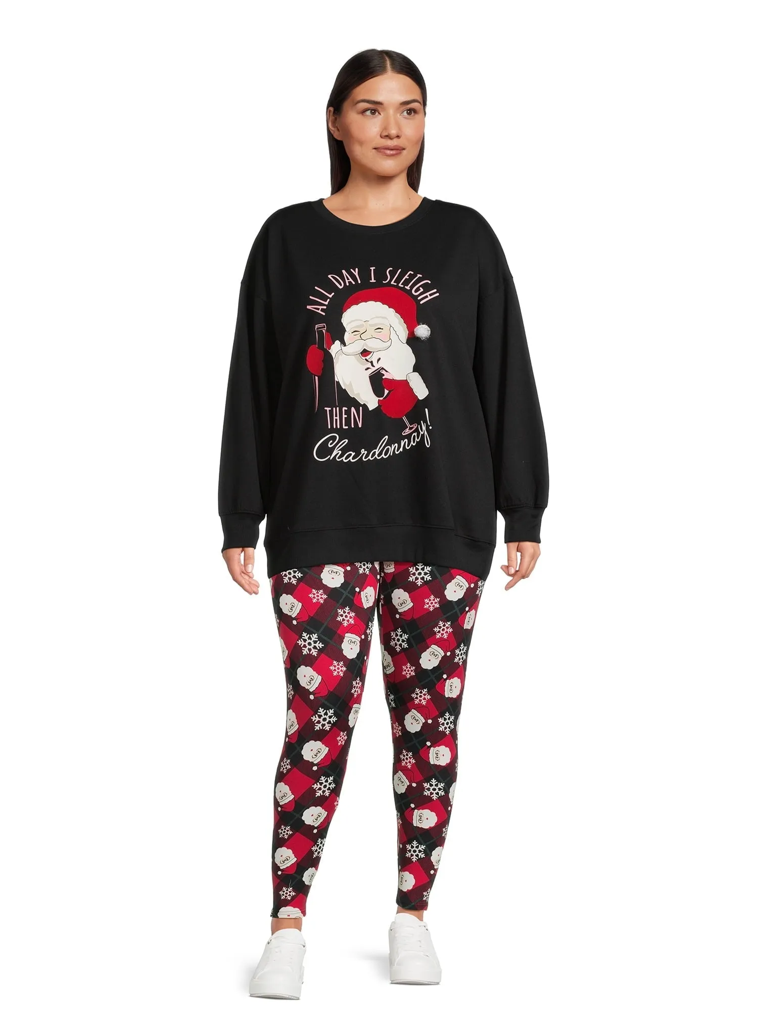 Christmas Women's Plus Size All Day Sleigh Graphic Sweatshirt from Feeling Festive