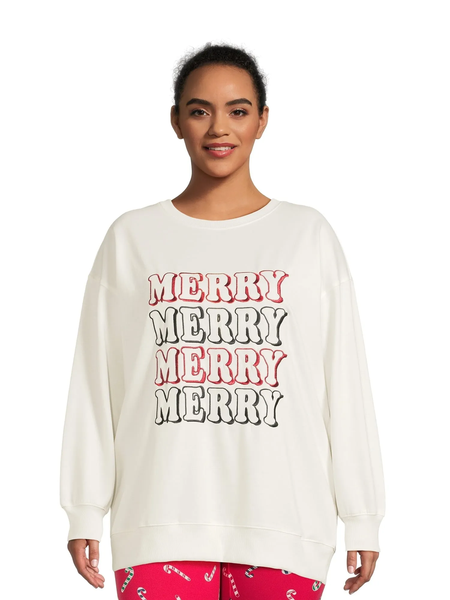 Christmas Women's Plus Size All Day Sleigh Graphic Sweatshirt from Feeling Festive