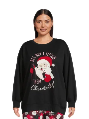 Christmas Women's Plus Size All Day Sleigh Graphic Sweatshirt from Feeling Festive