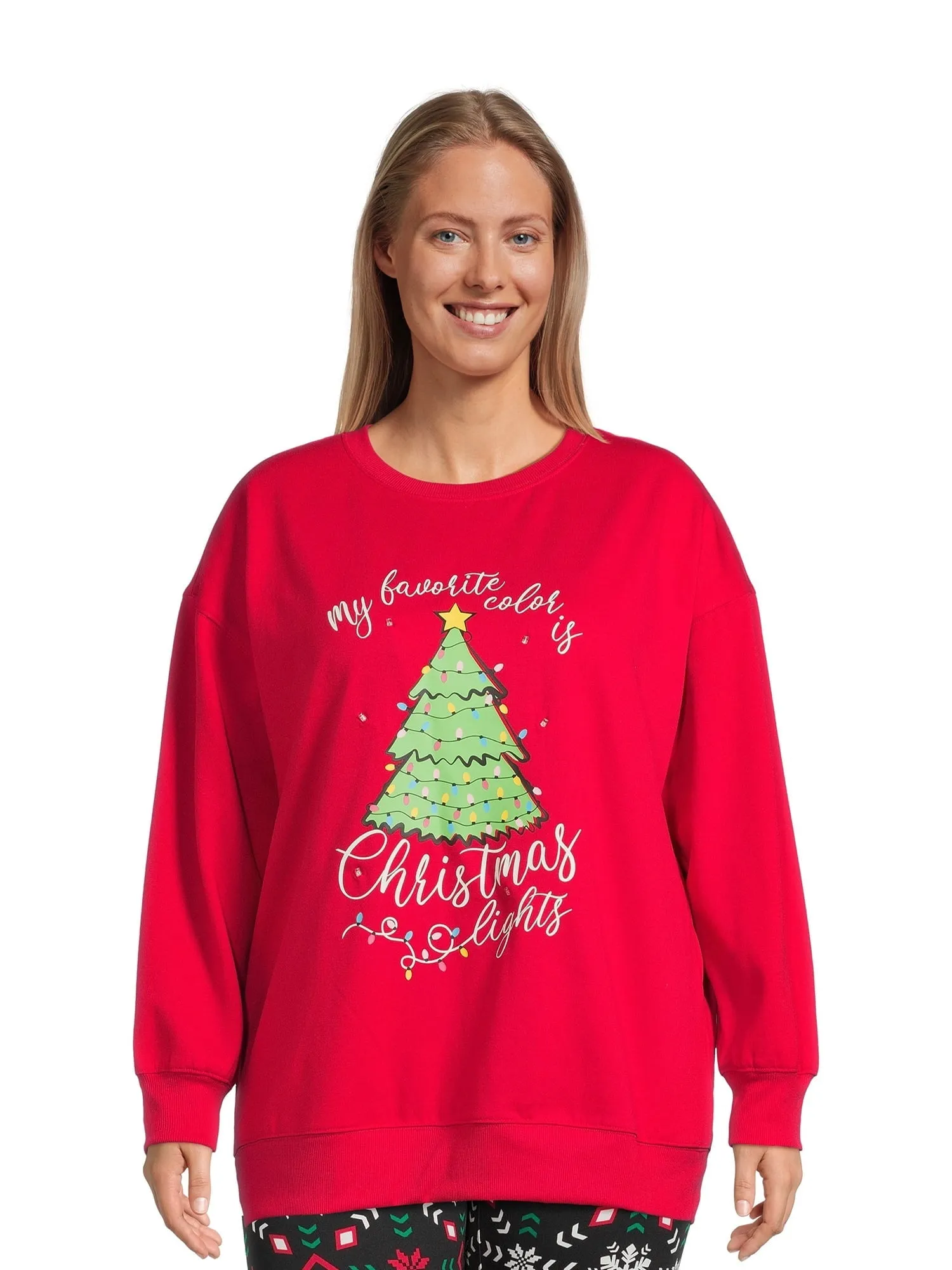 Christmas Women's Plus Size All Day Sleigh Graphic Sweatshirt from Feeling Festive
