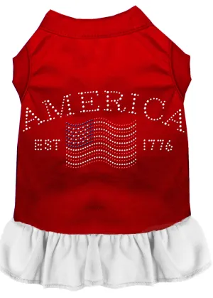 Classic America Rhinestone Dress Red With White Xxxl