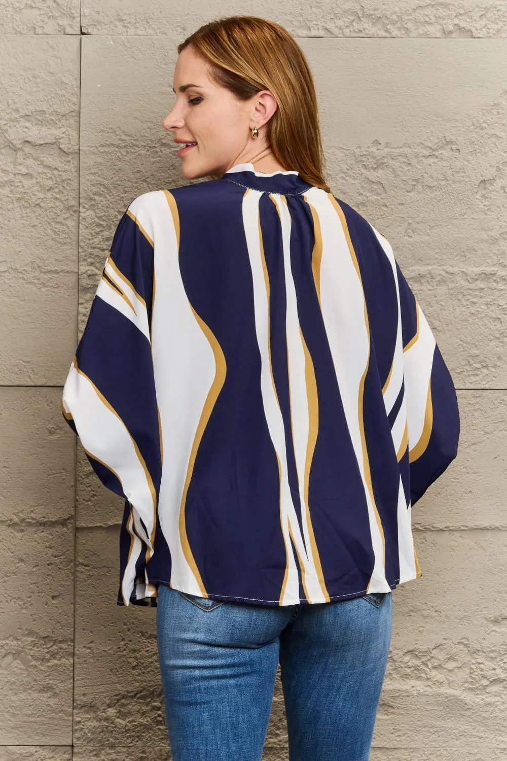 Decent Tie Neck Dolman Sleeve Blouse