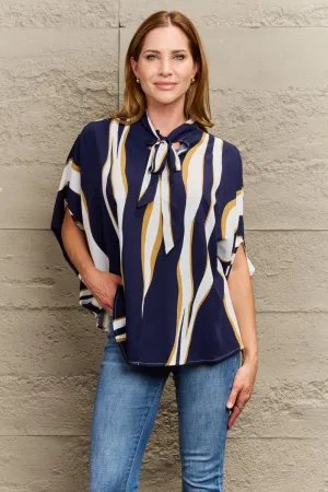 Decent Tie Neck Dolman Sleeve Blouse
