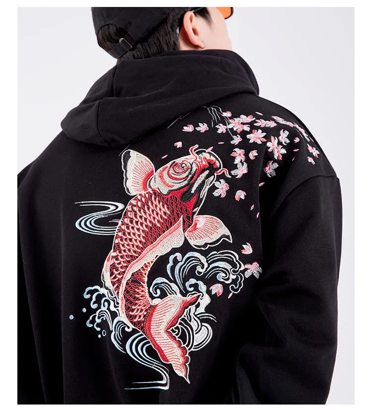 Embroidered Koi Hoodie - AXIS16