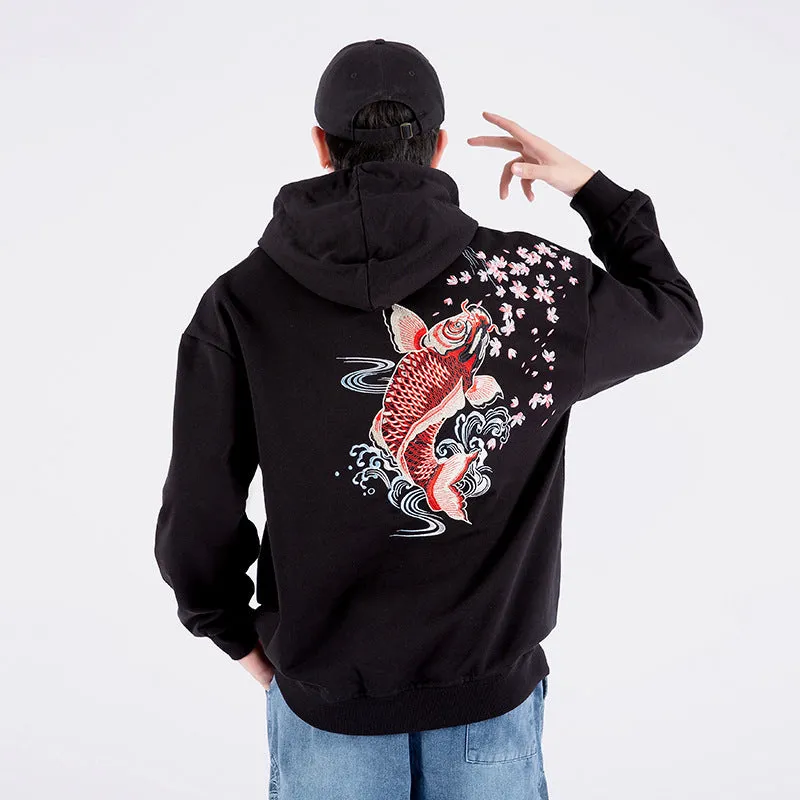 Embroidered Koi Hoodie - AXIS16