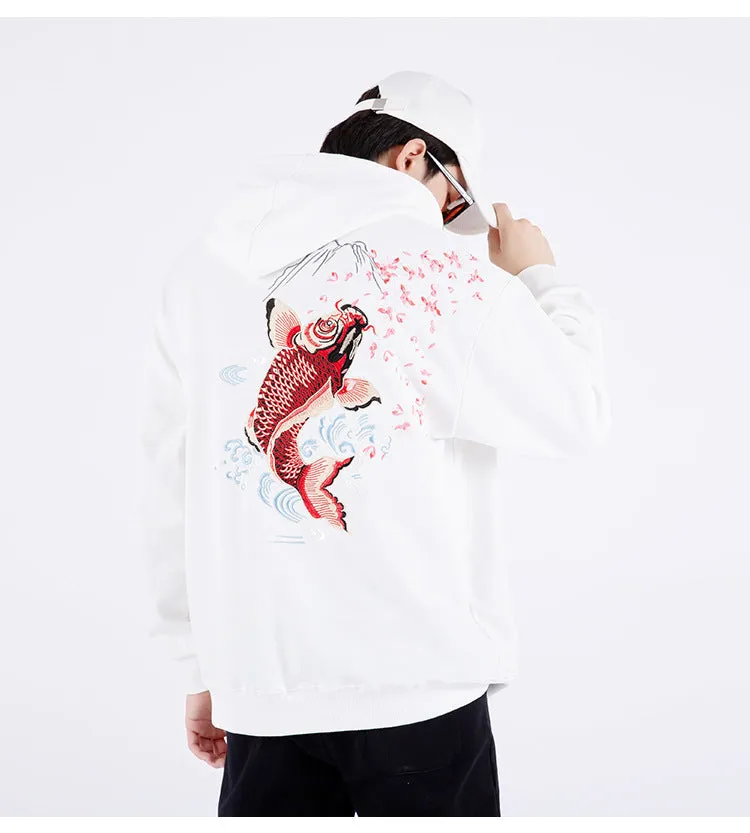 Embroidered Koi Hoodie - AXIS16