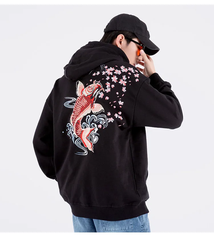 Embroidered Koi Hoodie - AXIS16