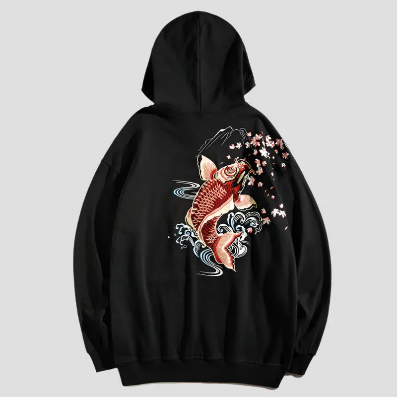 Embroidered Koi Hoodie - AXIS16