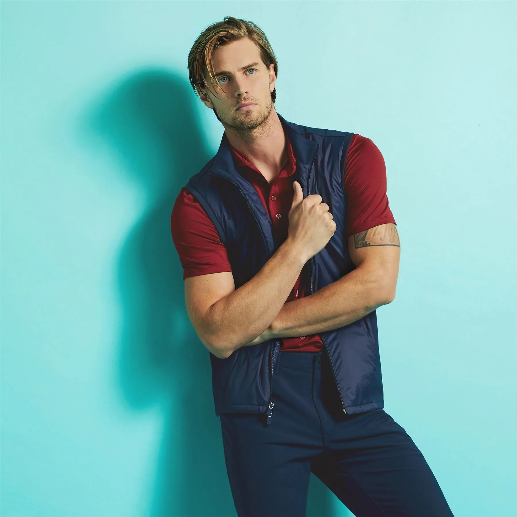Embroidered Skull & Tees Tech Jersey Polo Rhubarb - SS24