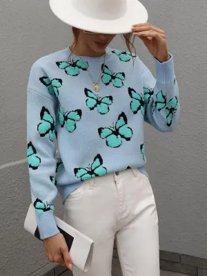 Fly High Embroidered Butterfly Sweater