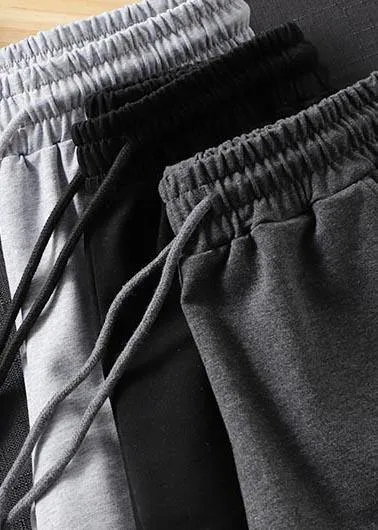 French Dark Gray Wild Pants Trendy Spring Elastic Waist Fashion Ideas Wide Leg Pants