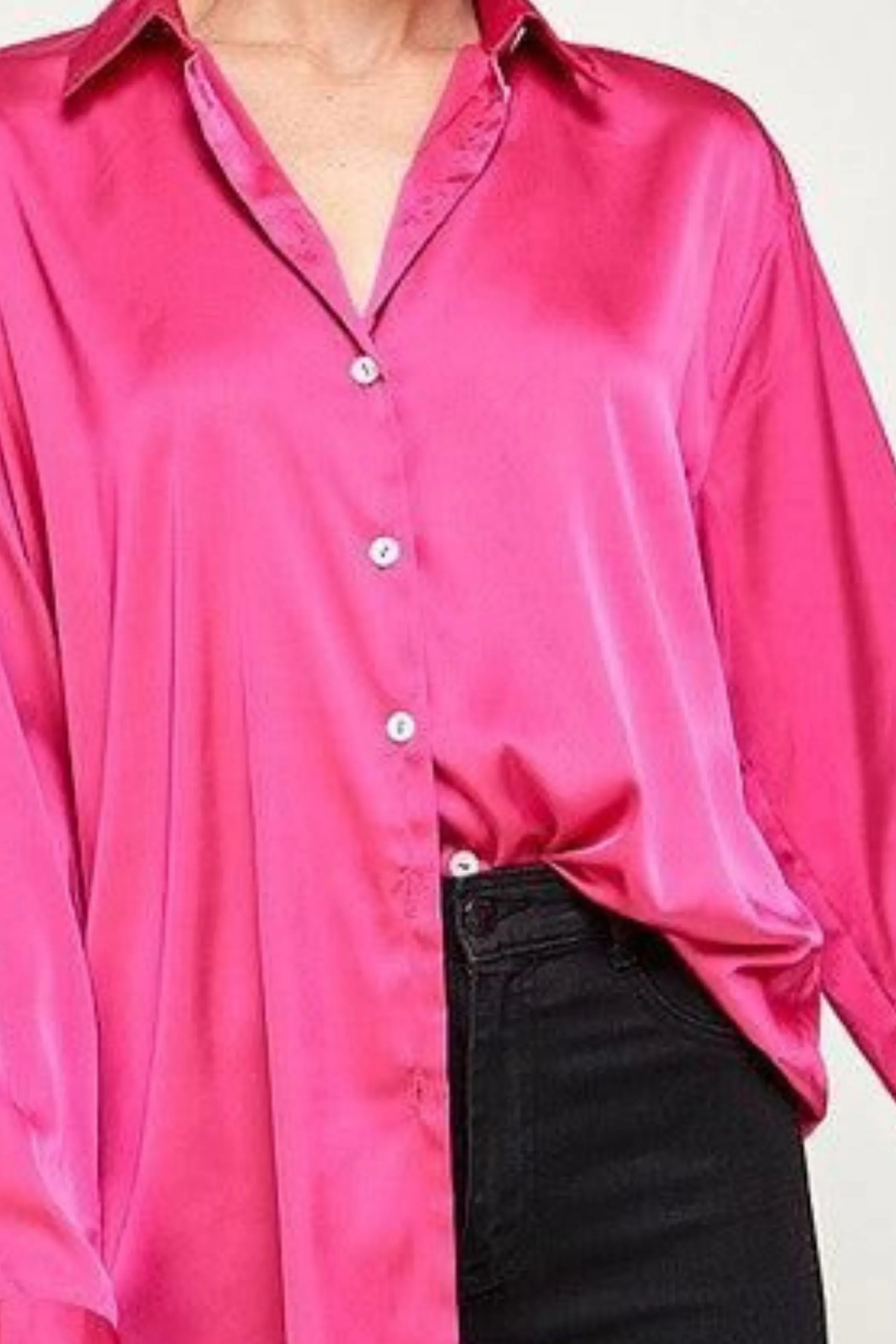 FUSCHIA SATIN SHIRT
