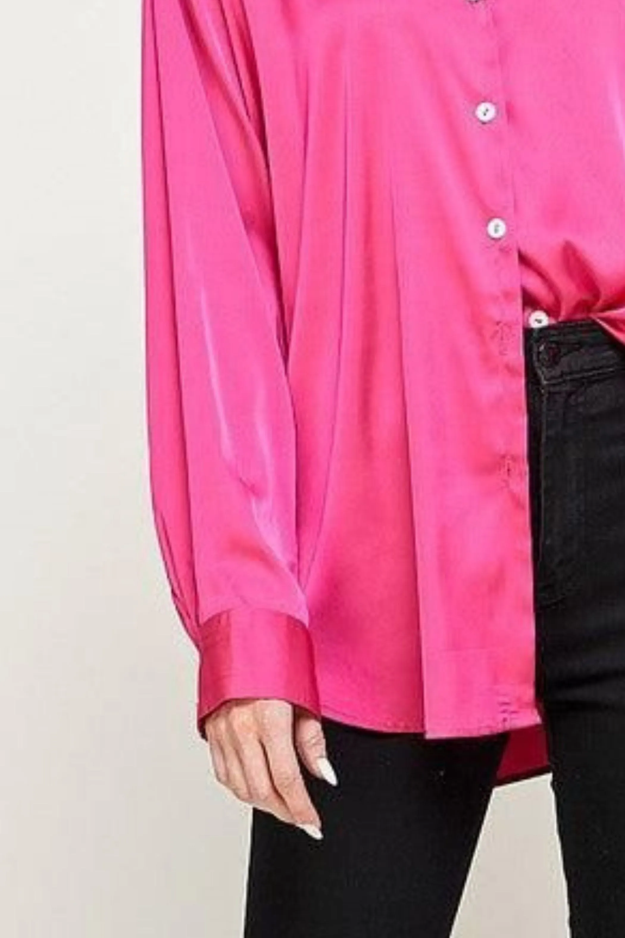 FUSCHIA SATIN SHIRT