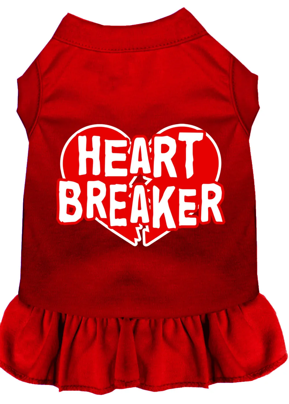 Heart Breaker Screen Print Dress Red Xl