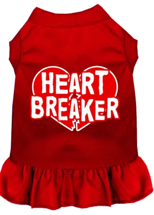 Heart Breaker Screen Print Dress Red Xl