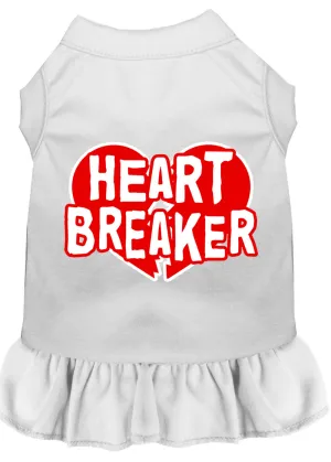 Heart Breaker Screen Print Dress White Sm