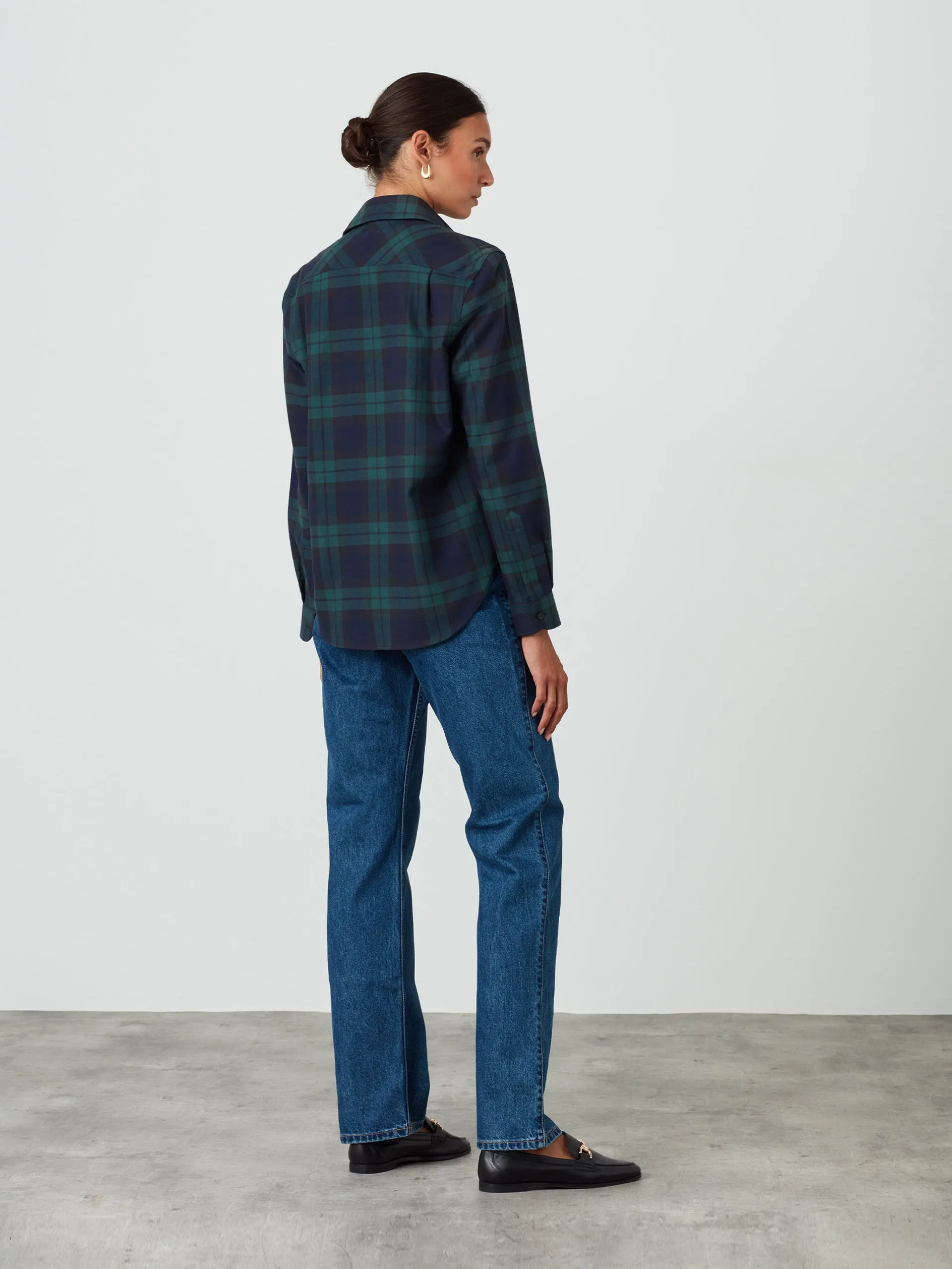 Heritage green check brushed Classic shirt