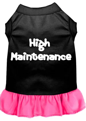 High Maintenance Screen Print Dress Black With Bright Pink Xxxl