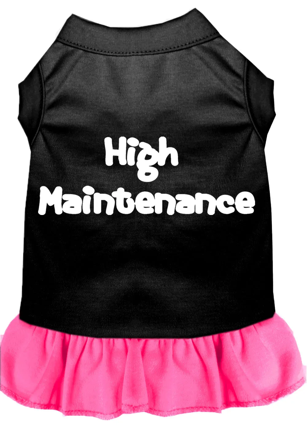 High Maintenance Screen Print Dress Black With Bright Pink Xxxl