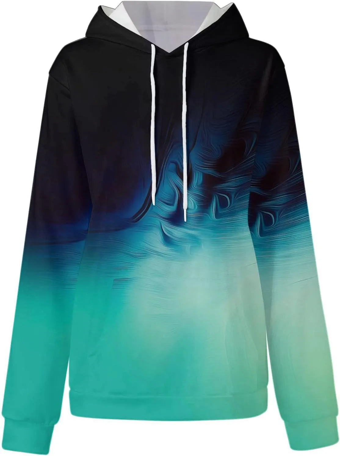 Hoodies for Women Casual Oversized Drawstring Thick Pullover Sweatshirt Hooded Fall Fashion 2024 Gradient Hoodies