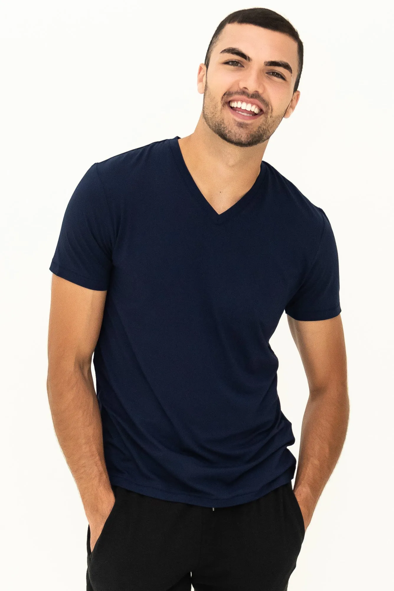 Huron V-Neck Bamboo Tee - Ink