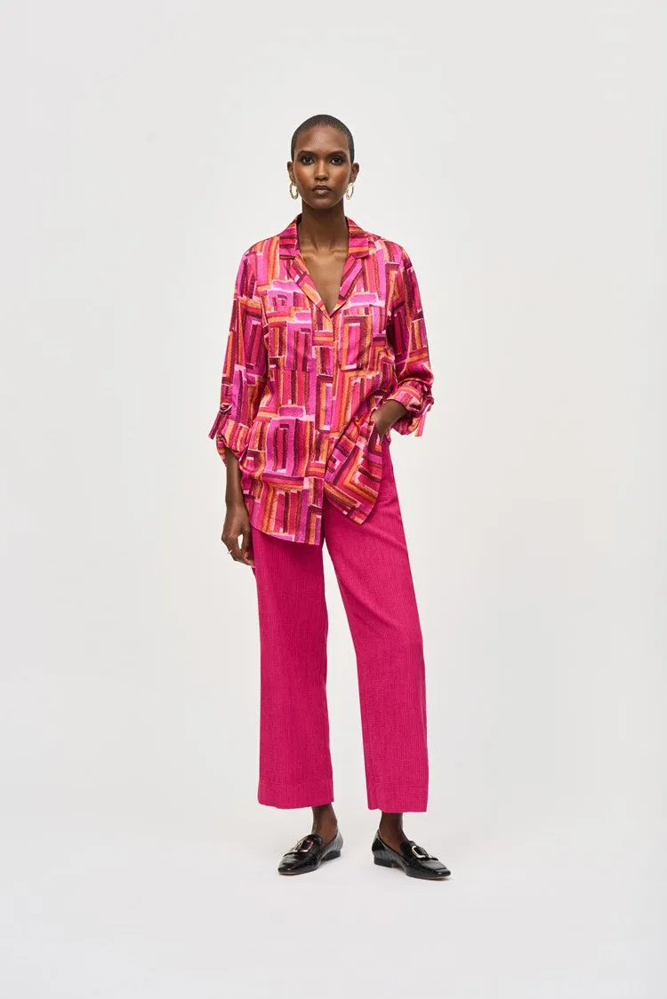 Joseph Ribkoff Satin Geometric Print Blouse
