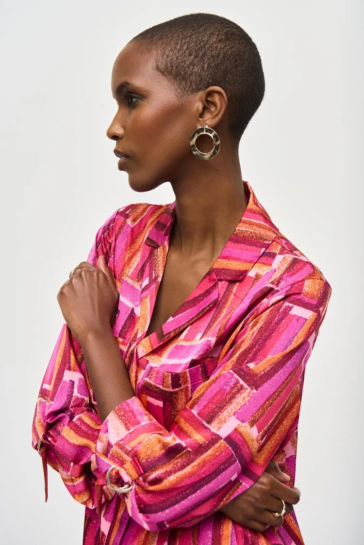 Joseph Ribkoff Satin Geometric Print Blouse