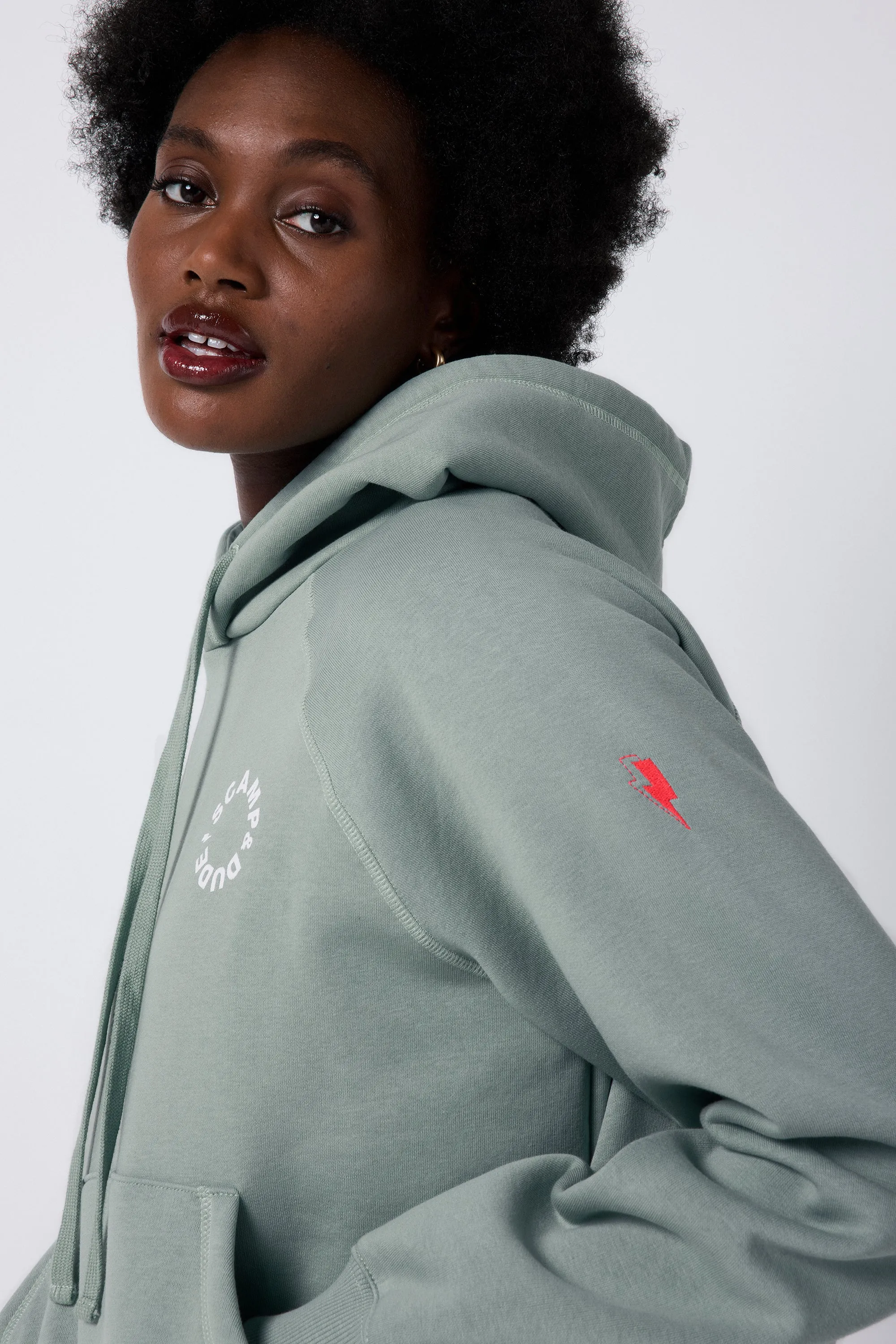 Khaki Scamp & Dude Logo Relaxed Hoodie