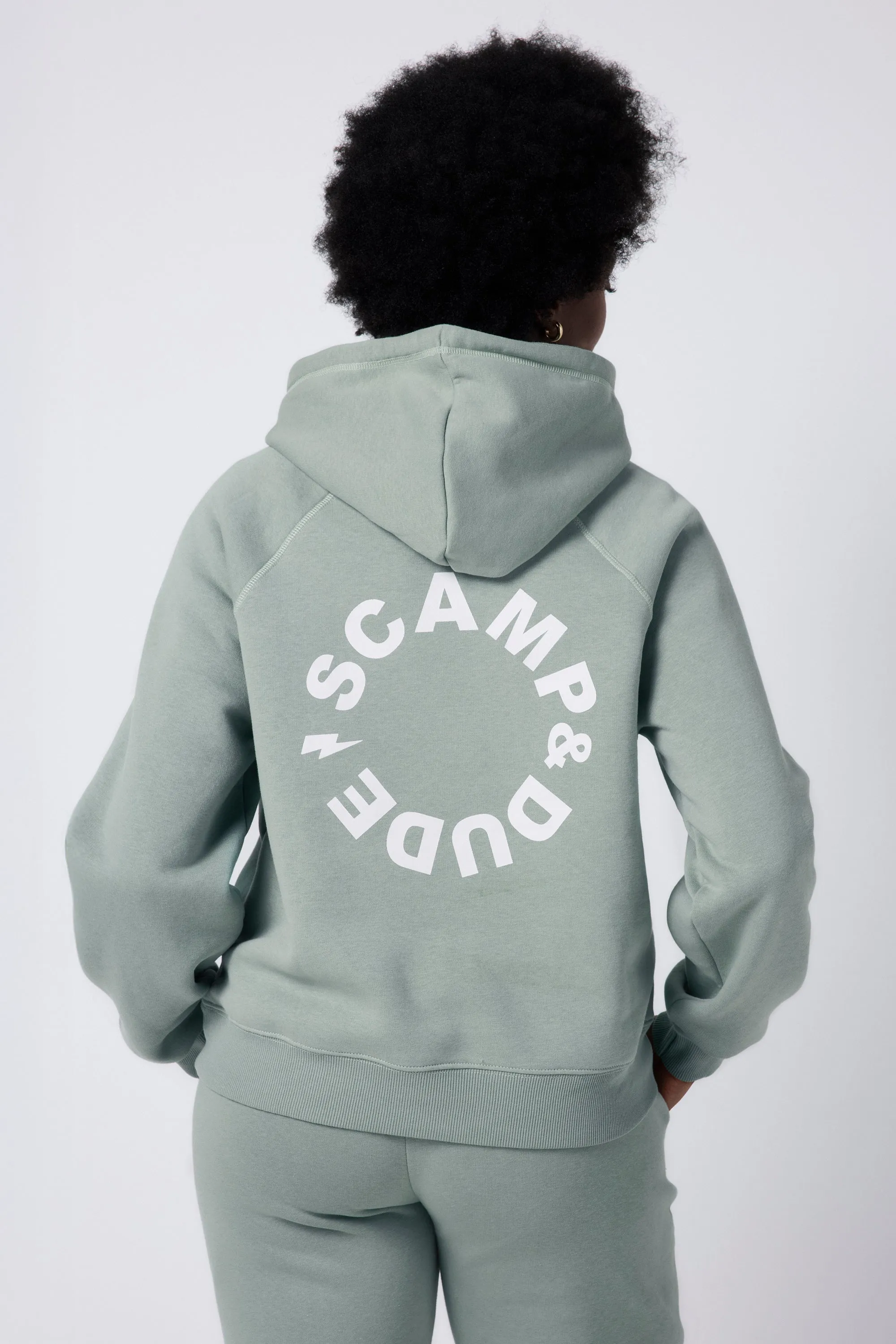Khaki Scamp & Dude Logo Relaxed Hoodie