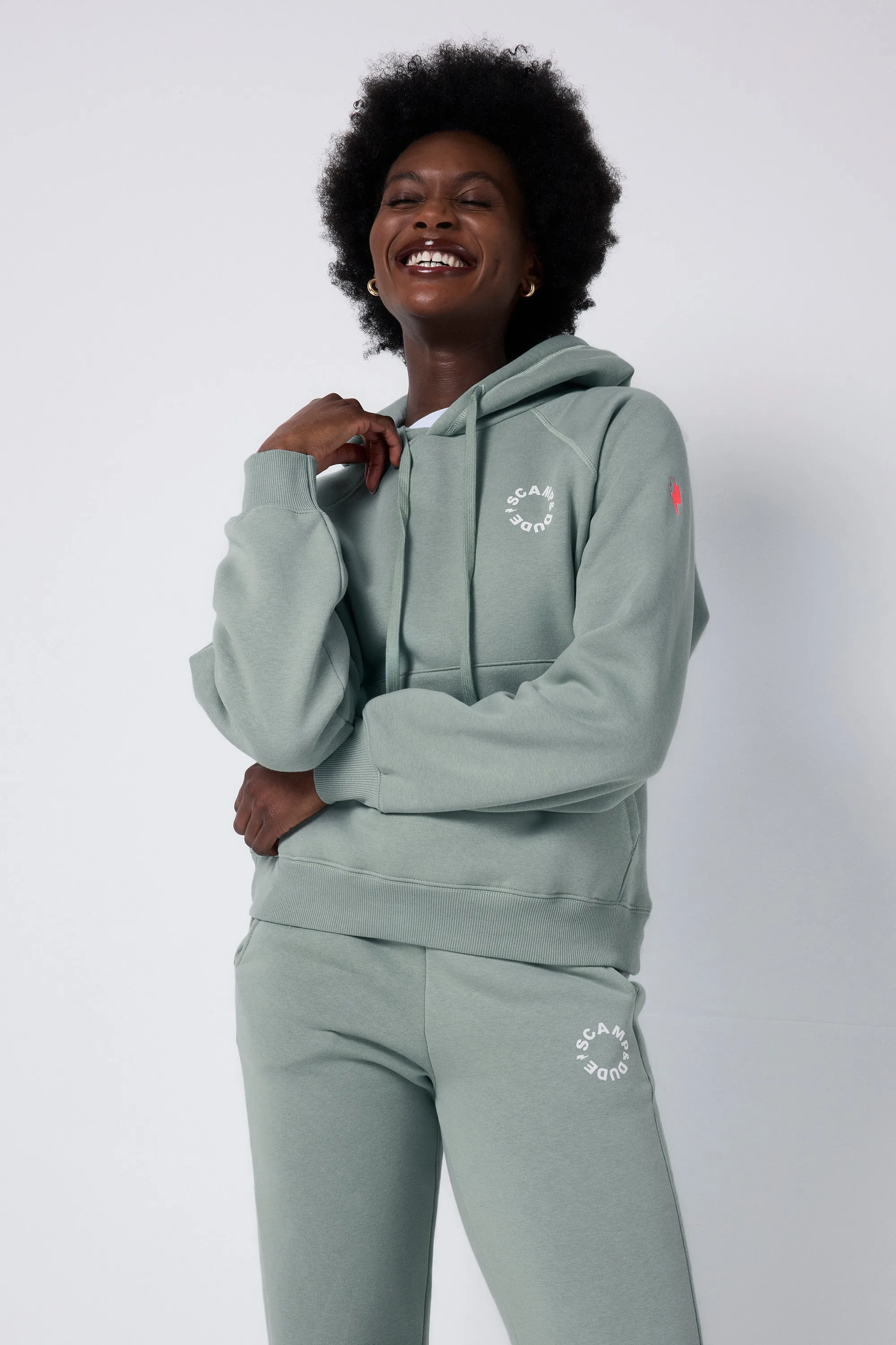 Khaki Scamp & Dude Logo Relaxed Hoodie