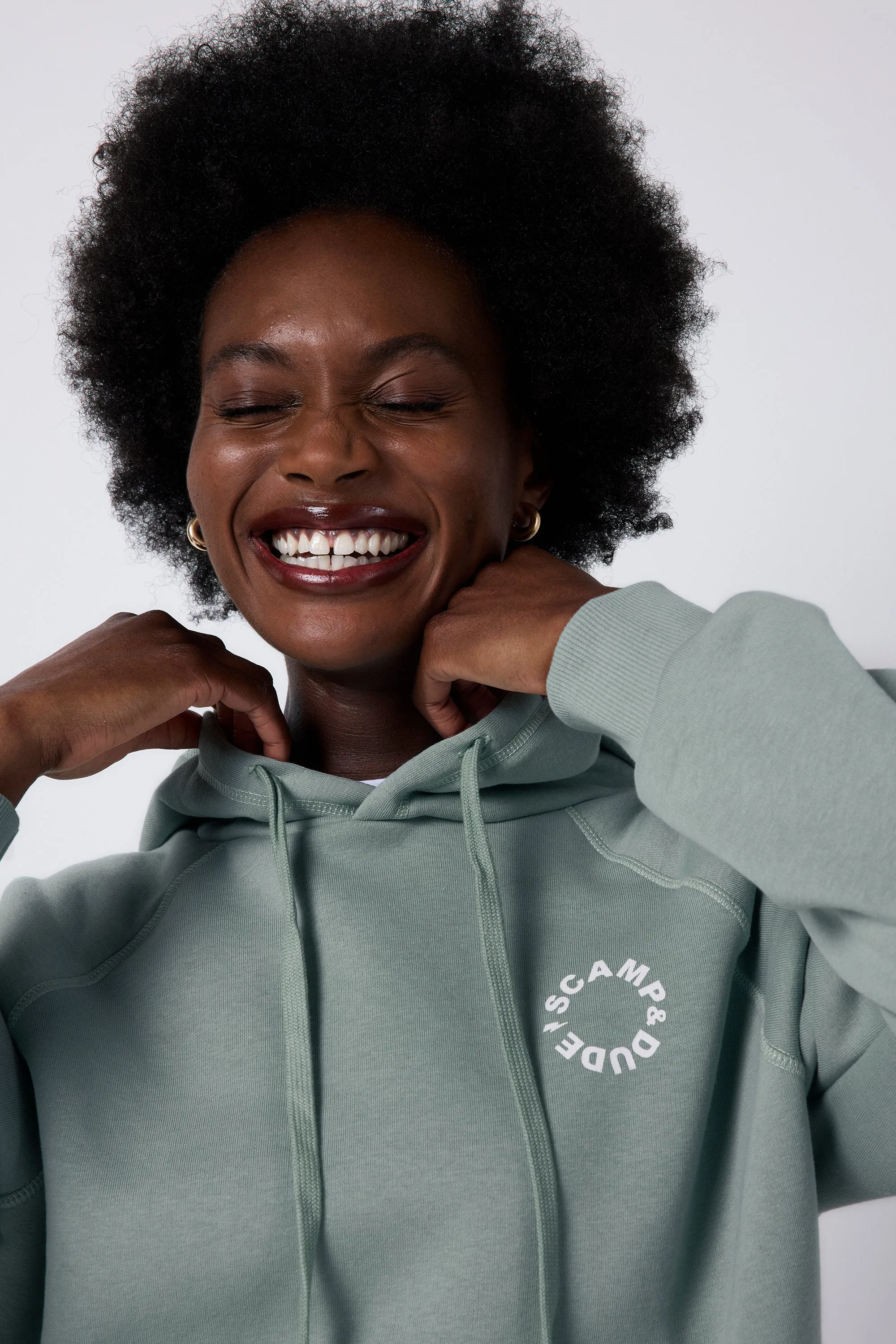 Khaki Scamp & Dude Logo Relaxed Hoodie
