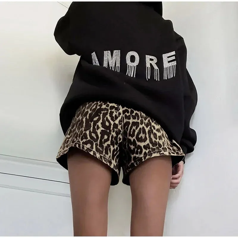 Leopard Print High Waist Shorts