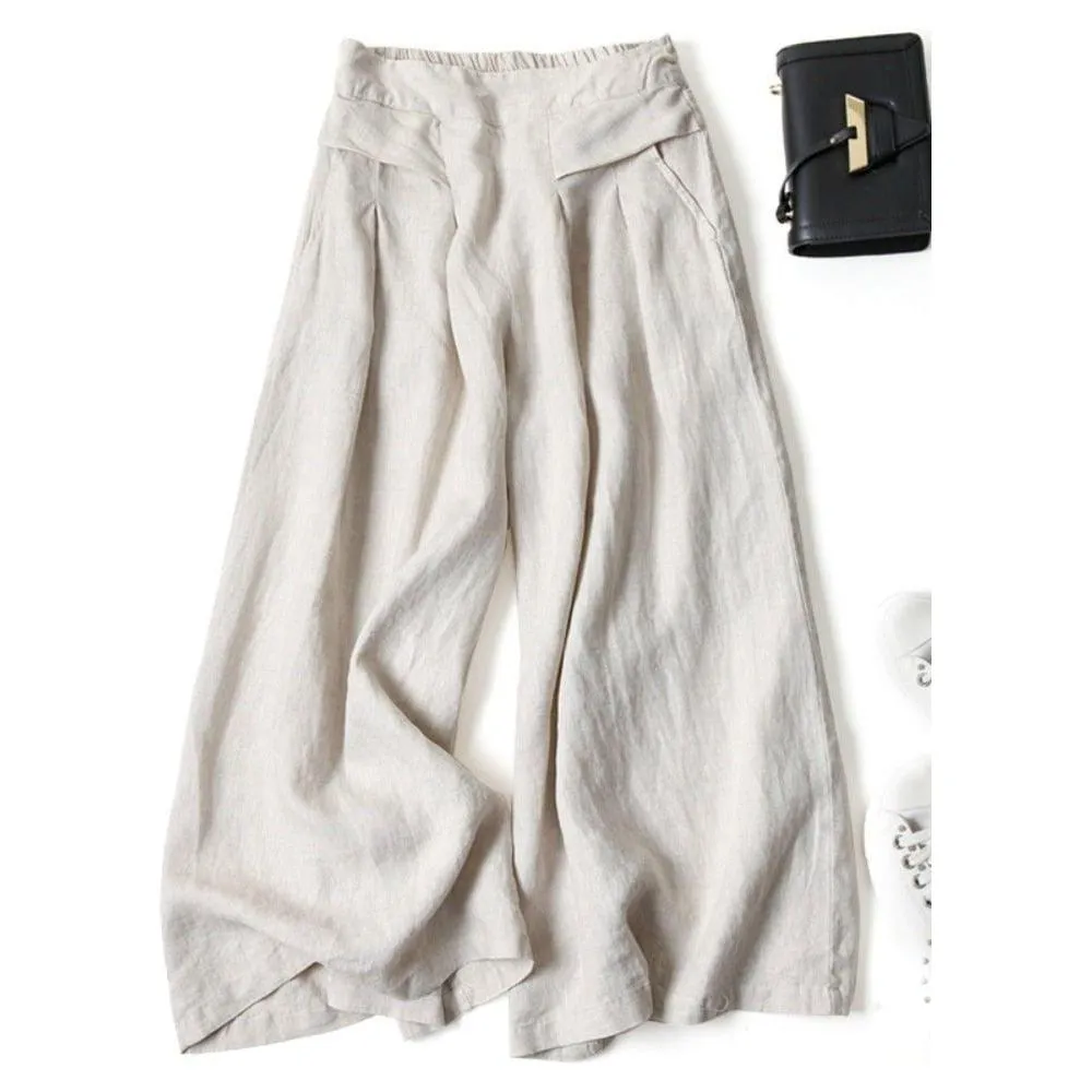 Linen Wide-leg Pants