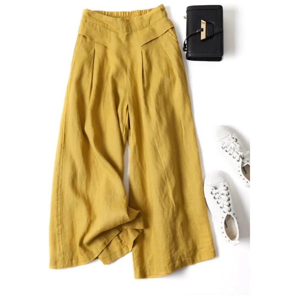 Linen Wide-leg Pants